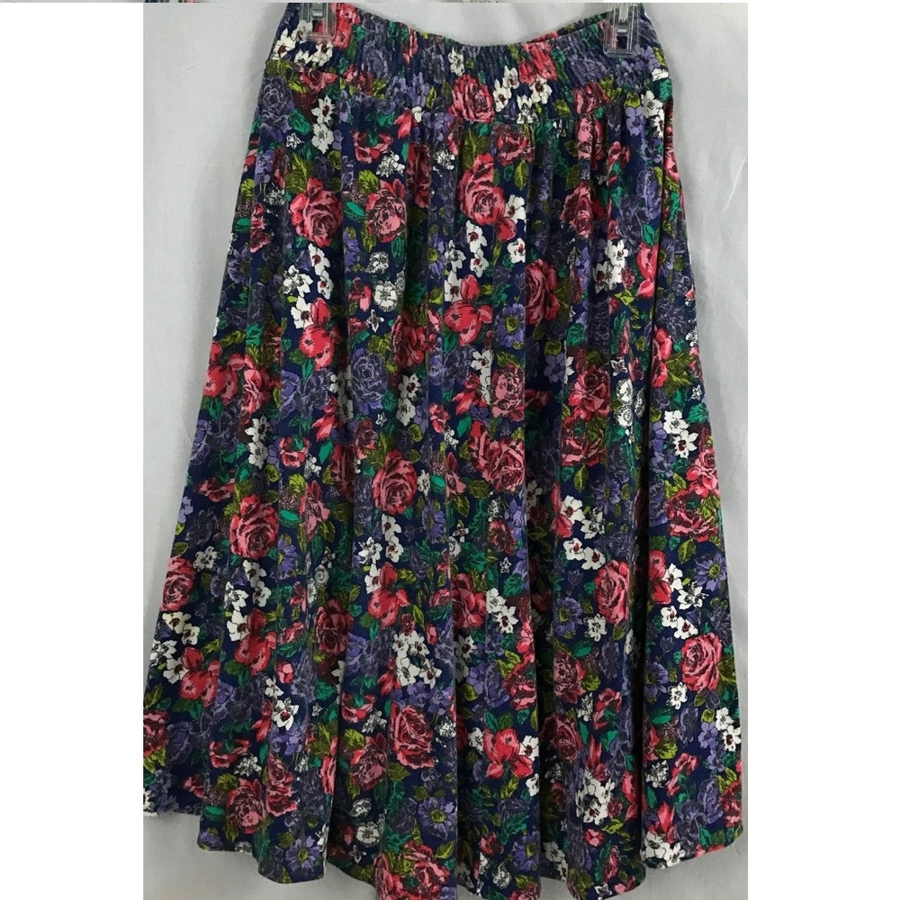 Paquette Too! Long Skirt Elastic Waist Floral 10